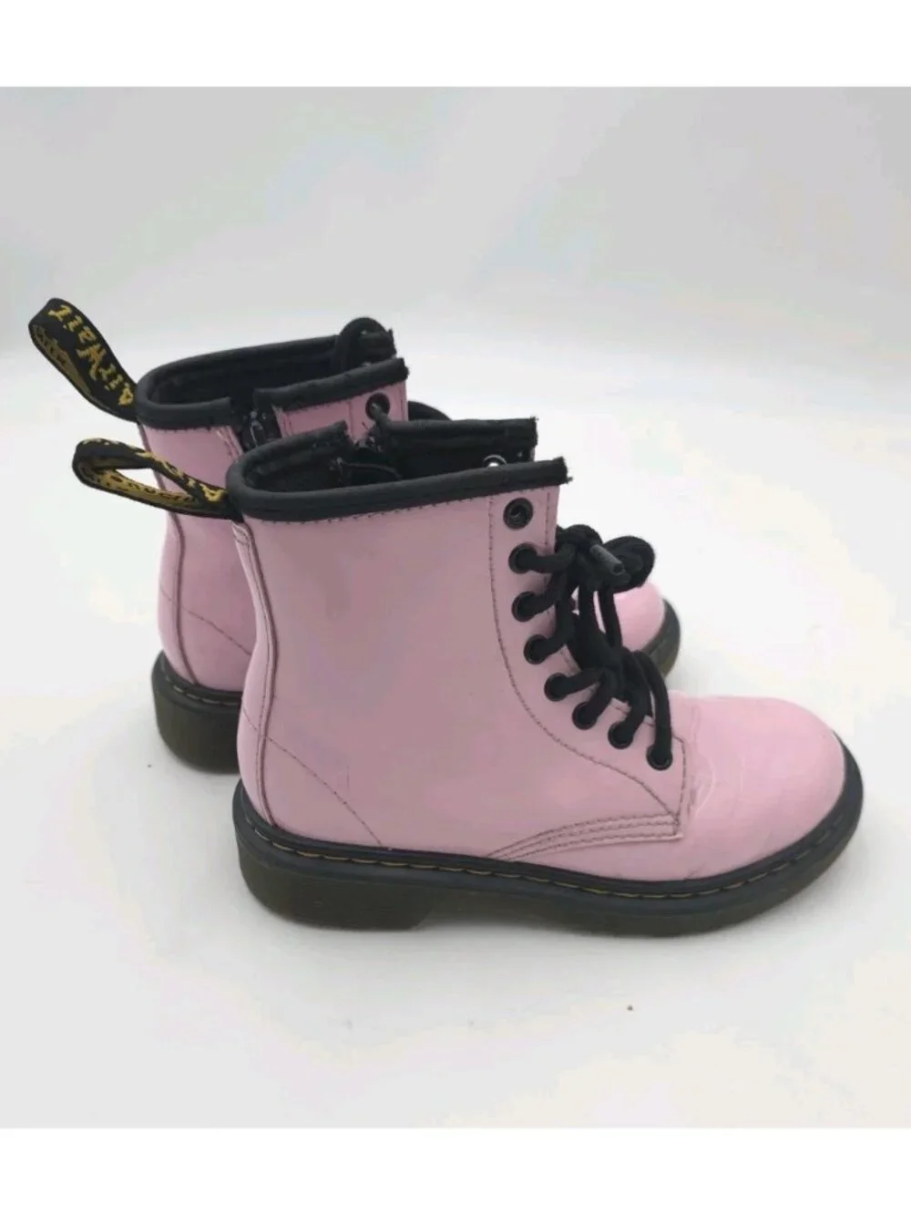 Dr. Martens 1460 J Kids Pink Patent Leather Lace Up Boots Youth US 12 EU 29